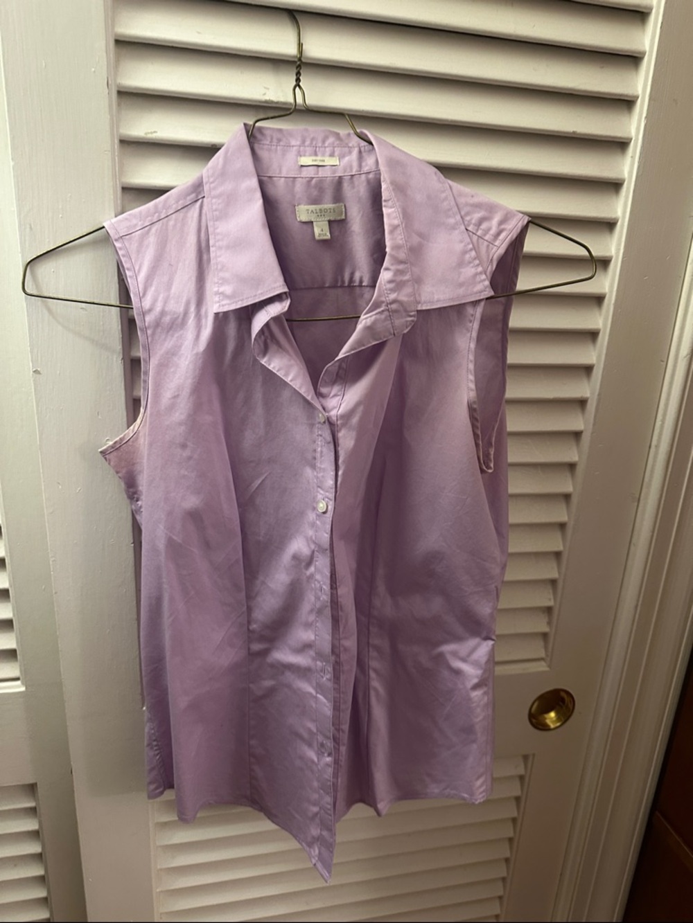Talbots Lavender Sleeveless Button-Down Shirt